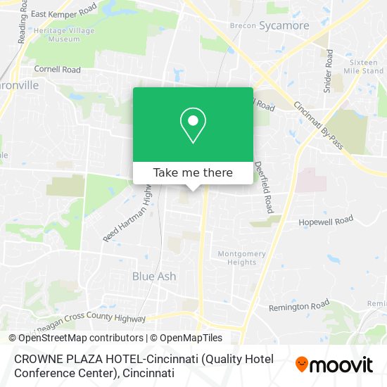 CROWNE PLAZA HOTEL-Cincinnati (Quality Hotel Conference Center) map