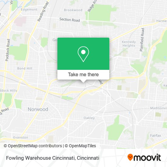 Mapa de Fowling Warehouse Cincinnati