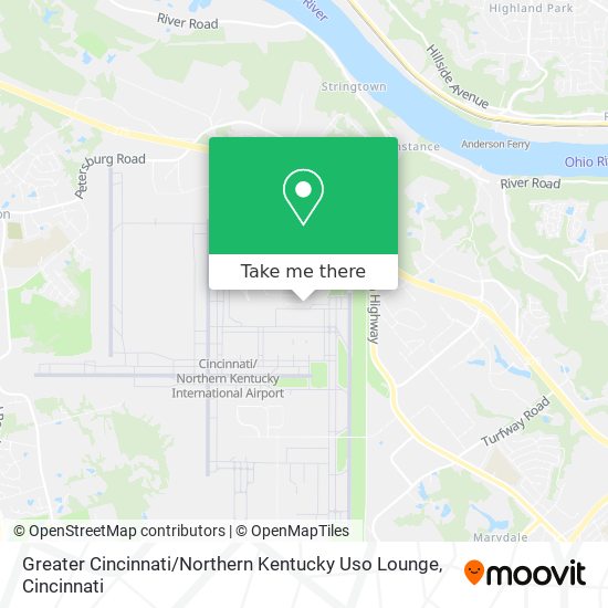 Greater Cincinnati / Northern Kentucky Uso Lounge map