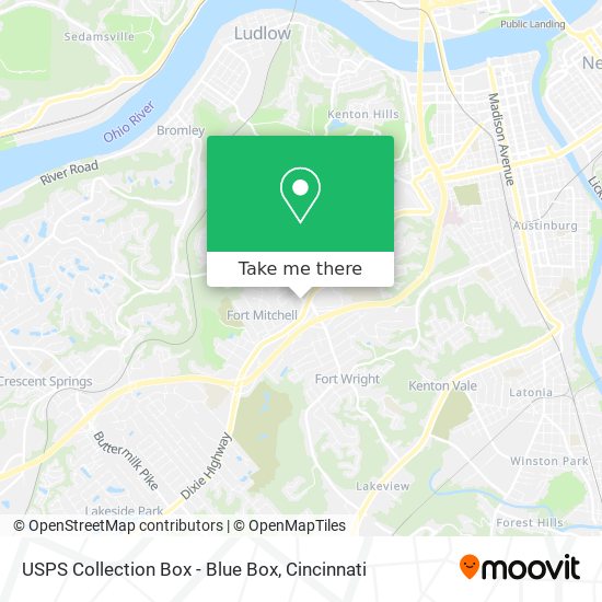 Mapa de USPS Collection Box - Blue Box