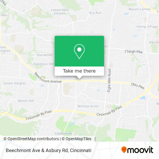 Beechmont Ave & Asbury Rd map