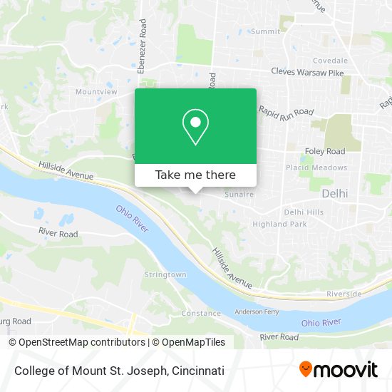 College of Mount St. Joseph map