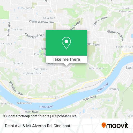 Delhi Ave & Mt Alverno Rd map