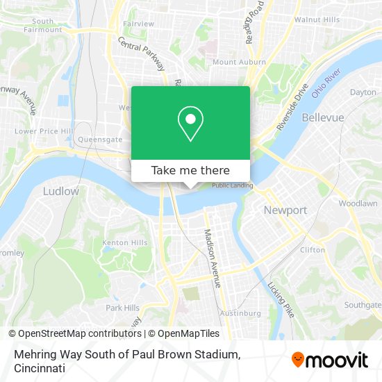 Mehring Way South of Paul Brown Stadium map