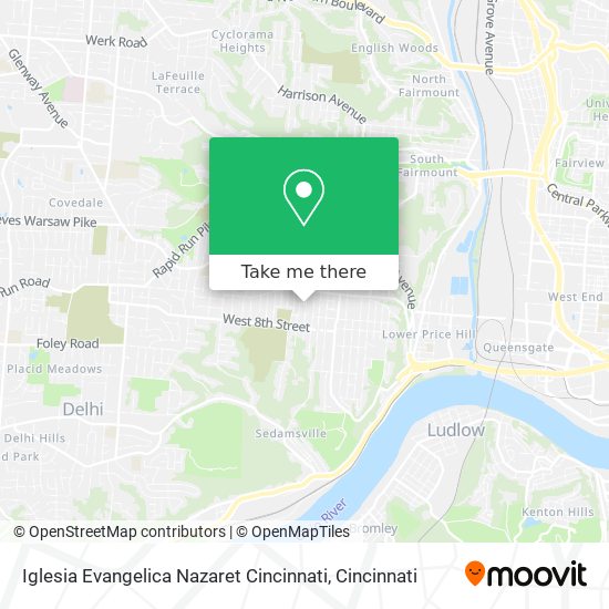 Mapa de Iglesia Evangelica Nazaret Cincinnati