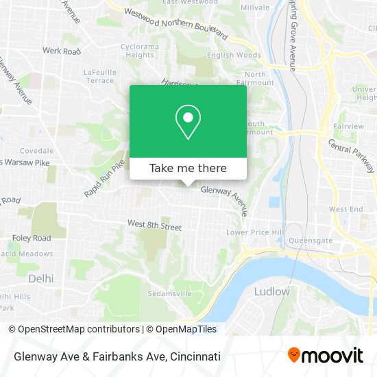 Mapa de Glenway Ave & Fairbanks Ave