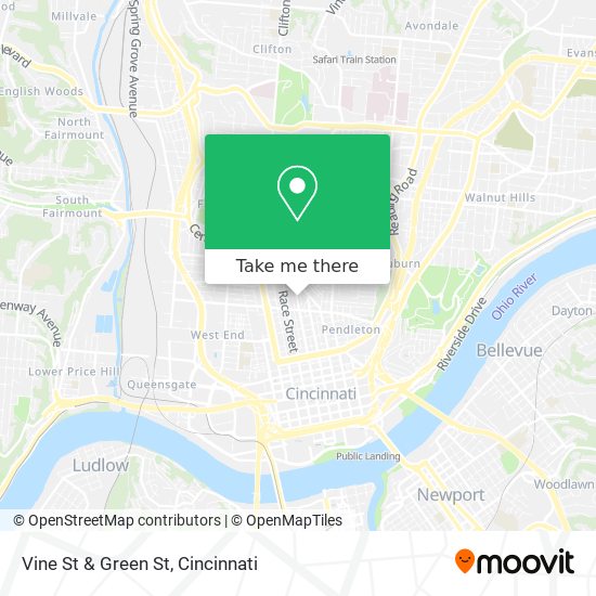Vine St & Green St map
