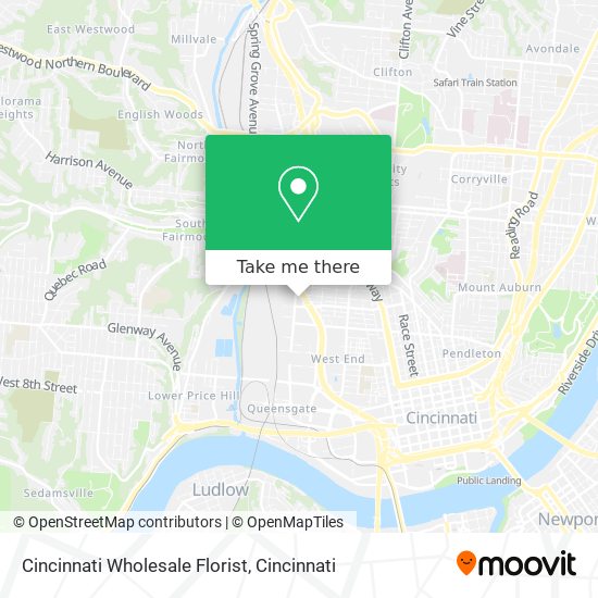 Cincinnati Wholesale Florist map