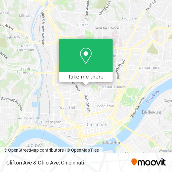Clifton Ave & Ohio Ave map