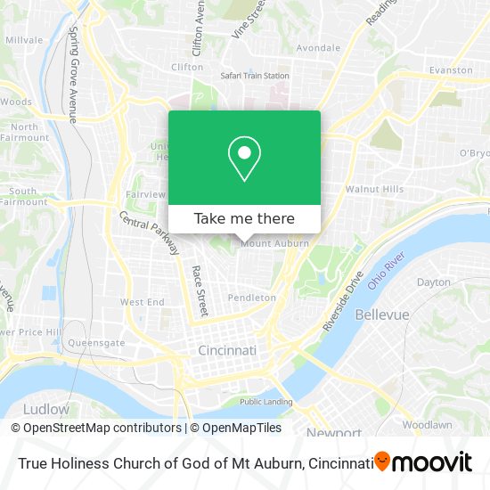True Holiness Church of God of Mt Auburn map