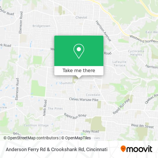 Anderson Ferry Rd & Crookshank Rd map
