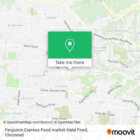 Mapa de Ferguson Express Food market Halal Food