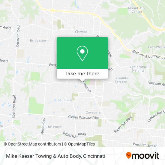 Mike Kaeser Towing & Auto Body map