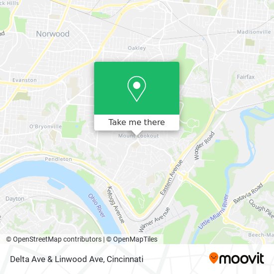 Delta Ave & Linwood Ave map