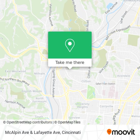 McAlpin Ave & Lafayette Ave map