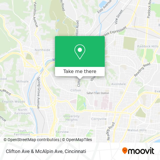 Mapa de Clifton Ave & McAlpin Ave