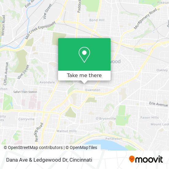Dana Ave & Ledgewood Dr map