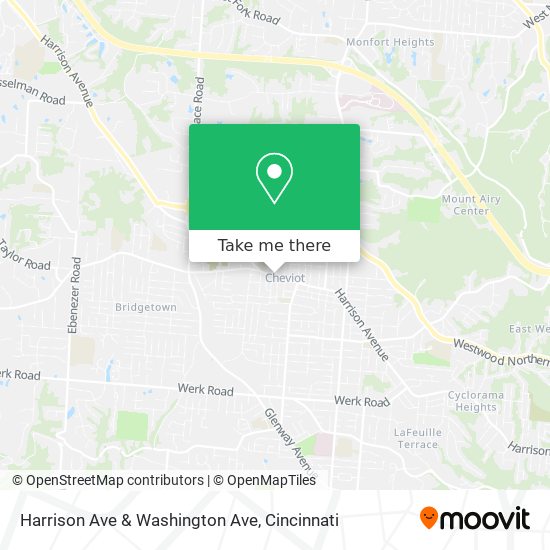 Harrison Ave & Washington Ave map