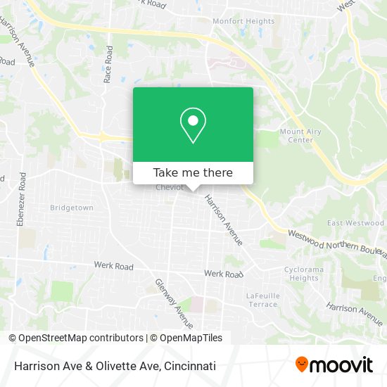 Harrison Ave & Olivette Ave map