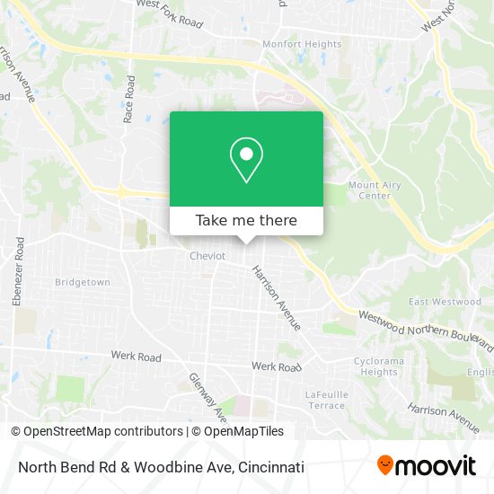 North Bend Rd & Woodbine Ave map