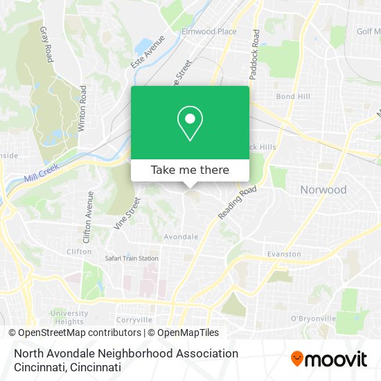 North Avondale Neighborhood Association Cincinnati map