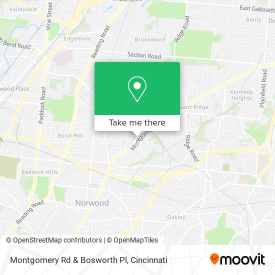 Montgomery Rd & Bosworth Pl map