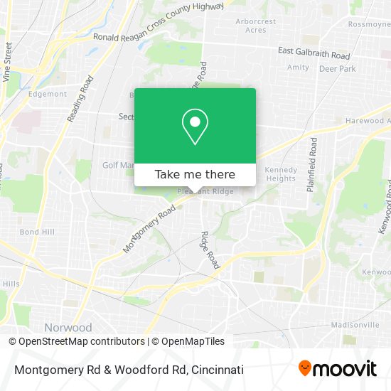 Montgomery Rd & Woodford Rd map