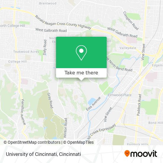 University of Cincinnati map