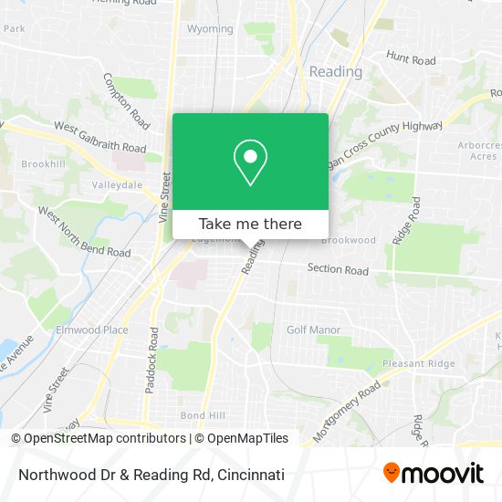 Northwood Dr & Reading Rd map