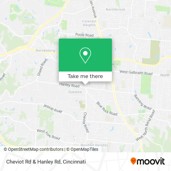 Cheviot Rd & Hanley Rd map