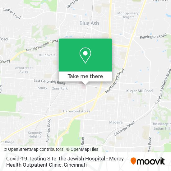 Mapa de Covid-19 Testing Site: the Jewish Hospital - Mercy Health Outpatient Clinic