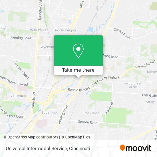 Universal Intermodal Service map