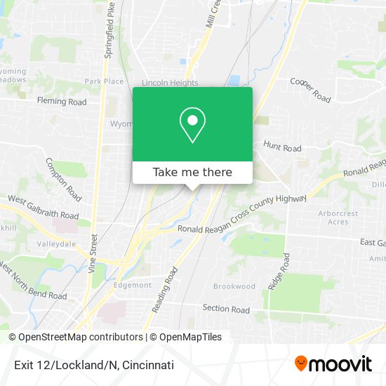 Exit 12/Lockland/N map