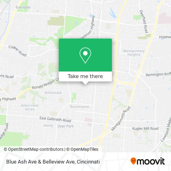 Blue Ash Ave & Belleview Ave map