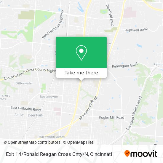 Exit 14 / Ronald Reagan Cross Cnty / N map