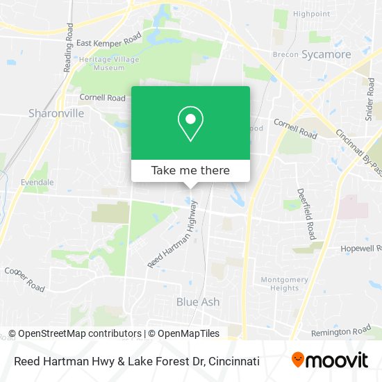 Reed Hartman Hwy & Lake Forest Dr map