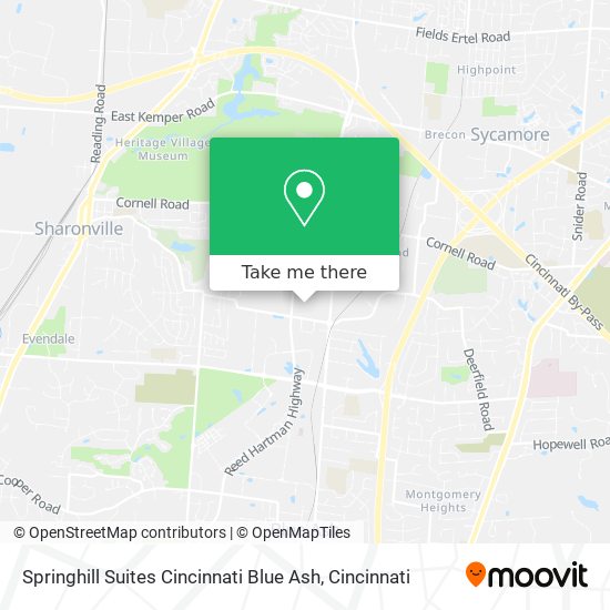 Springhill Suites Cincinnati Blue Ash map