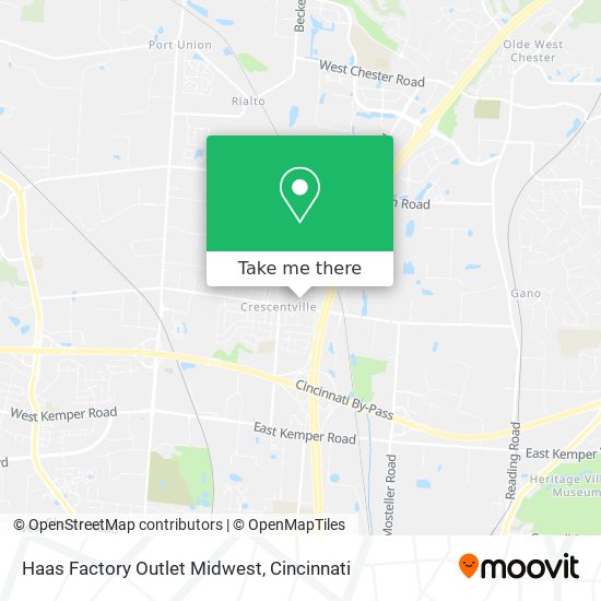 Haas Factory Outlet Midwest map