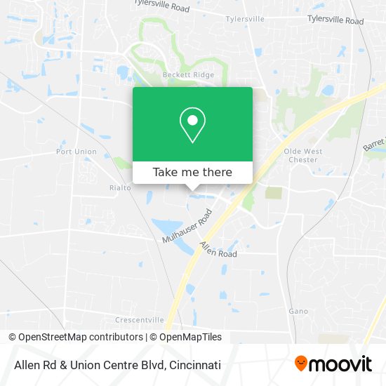 Allen Rd & Union Centre Blvd map