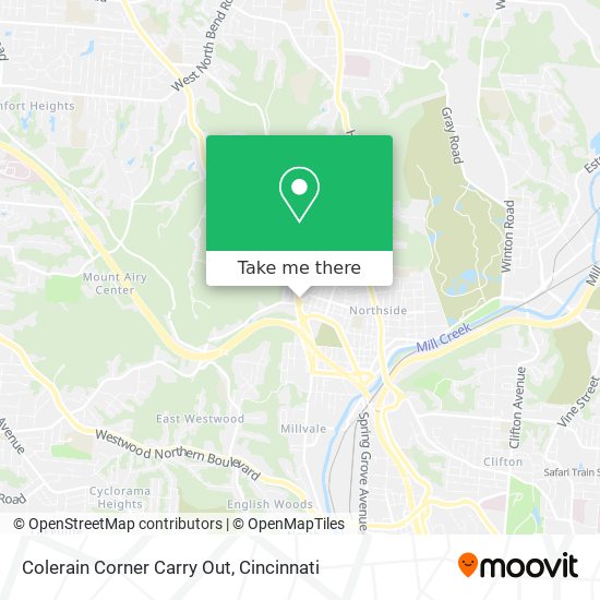 Colerain Corner Carry Out map