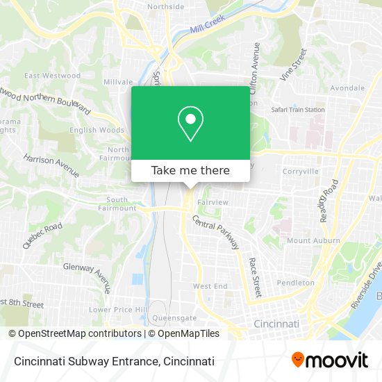 Cincinnati Subway Entrance map