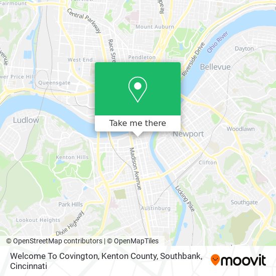 Mapa de Welcome To Covington, Kenton County, Southbank
