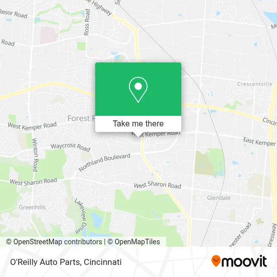 O'Reilly Auto Parts map