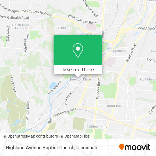 Highland Avenue Baptist Church map