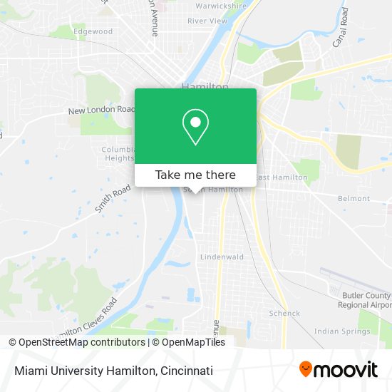 Miami University Hamilton map