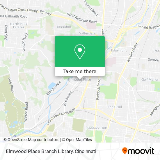 Elmwood Place Branch Library map