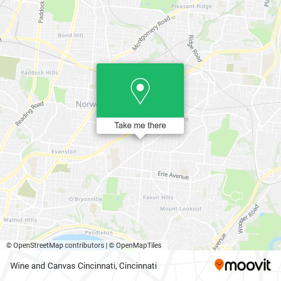 Wine and Canvas Cincinnati map