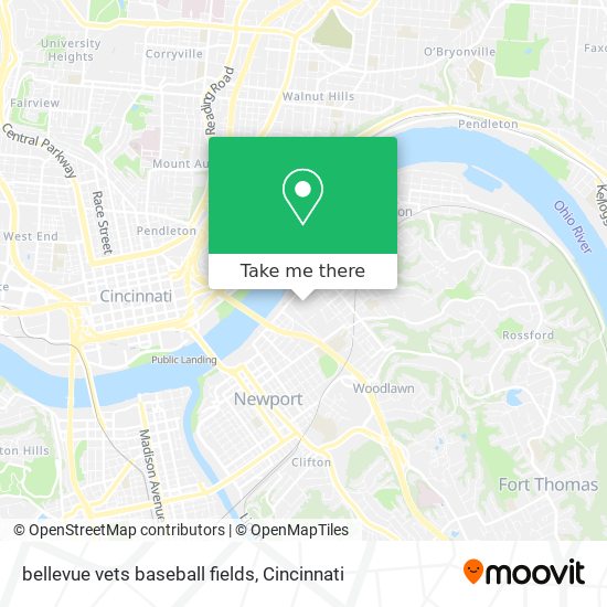 Mapa de bellevue vets baseball fields
