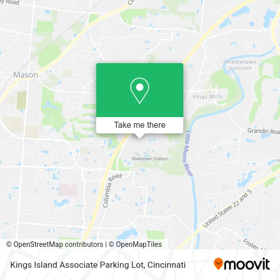 Kings Island Associate Parking Lot map