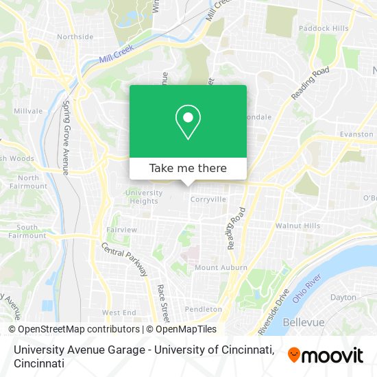 University Avenue Garage - University of Cincinnati map